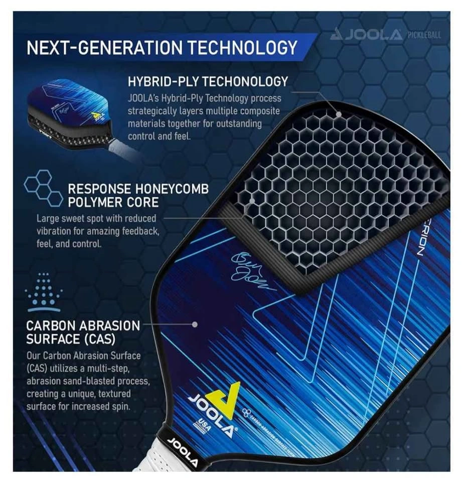 Joola Professional Pickleball Paddle (Carbon Fibre, Hyperion CAS - photo 2