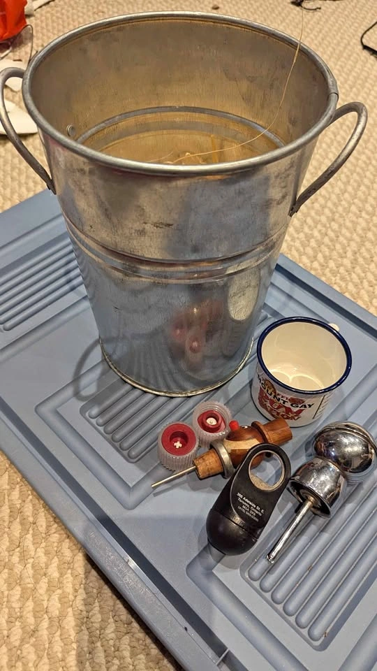 Wine bucket w/ misc bar items
