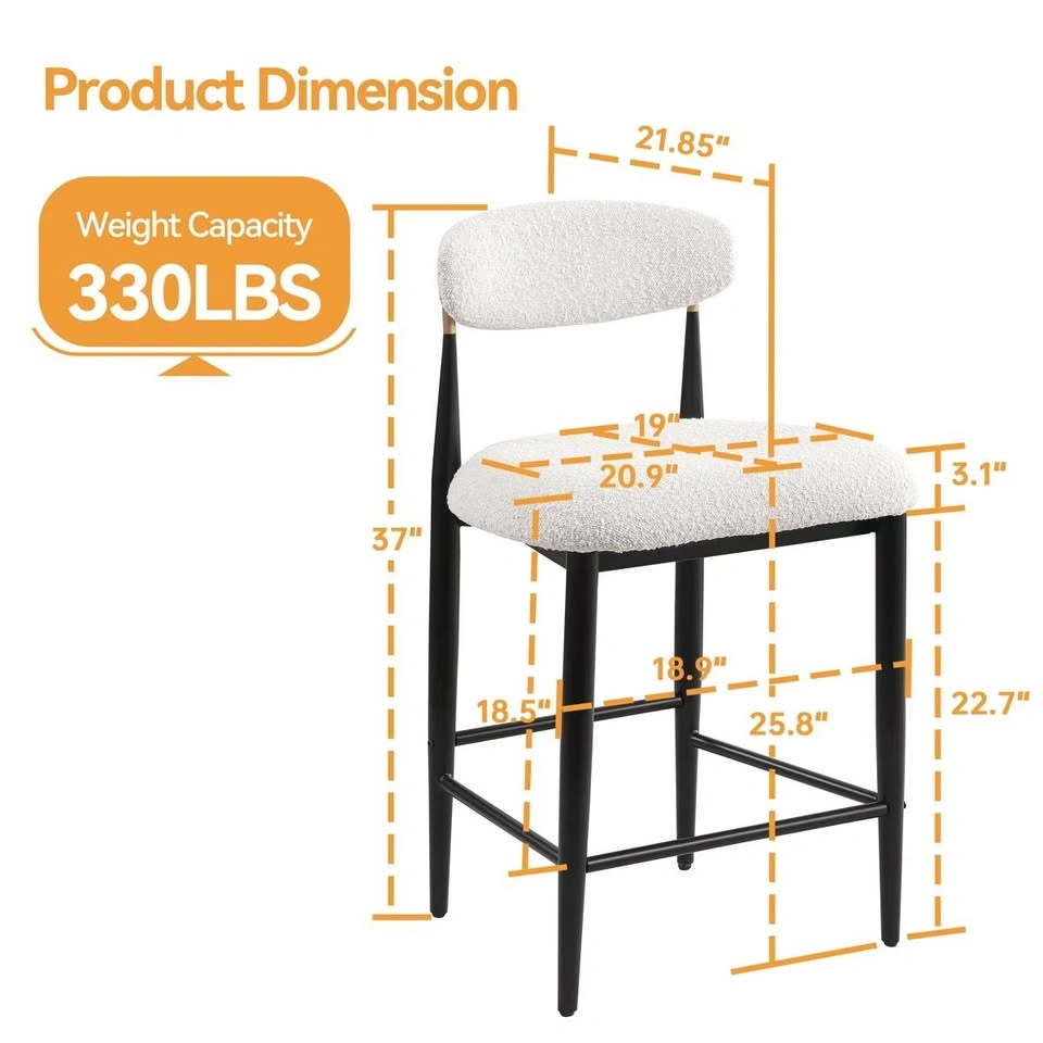 2 Boucle Counter Stools - Brand New in Box - photo 3