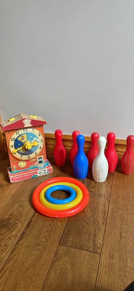Vintage Fisher Price Music Teaching Clock & Toys