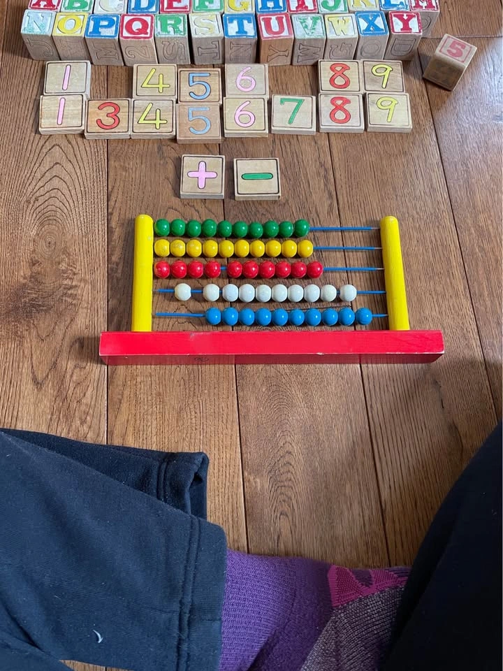 Vintage Children’s Alphabet and Number Blocks with Abacus - photo 2