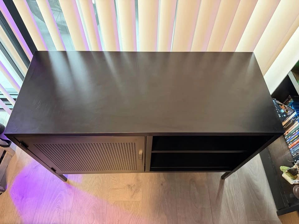 Black Metal TV Stand/Storage Cabinet - photo 2
