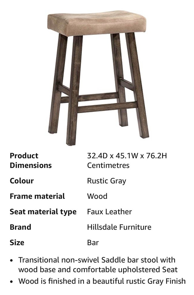 Hillsdale Furniture Bar Stool - Rustic Gray - photo 2