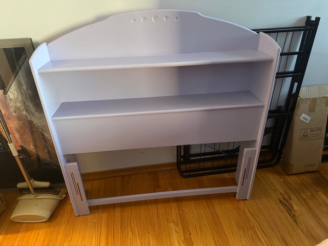 Wood Twin Headboard with Shelves