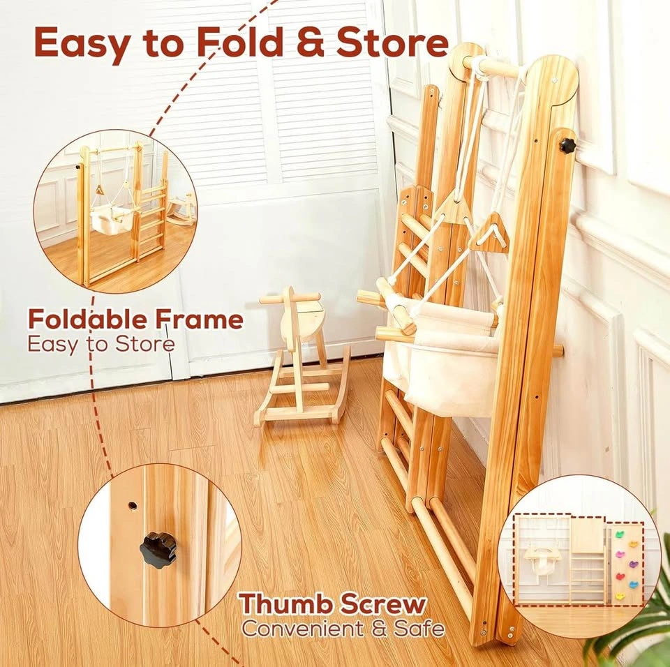 FUNLIO 4-in-1 Foldable Montessori Toddler Swing and Slide Set - photo 3