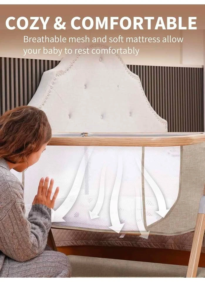 Jestonten Bedside Baby Bassinet (Khaki) - Open Box - photo 5