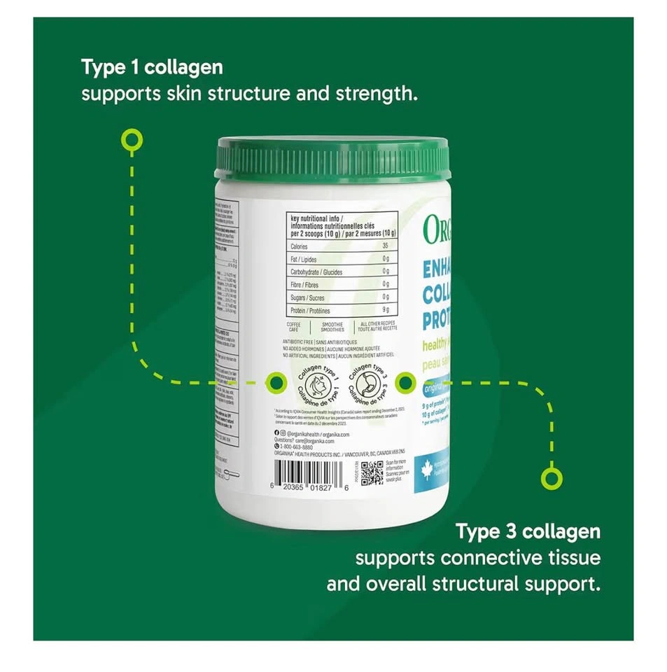 Organika Enhanced Collagen Protein Powder Unflavoured 250g - photo 3