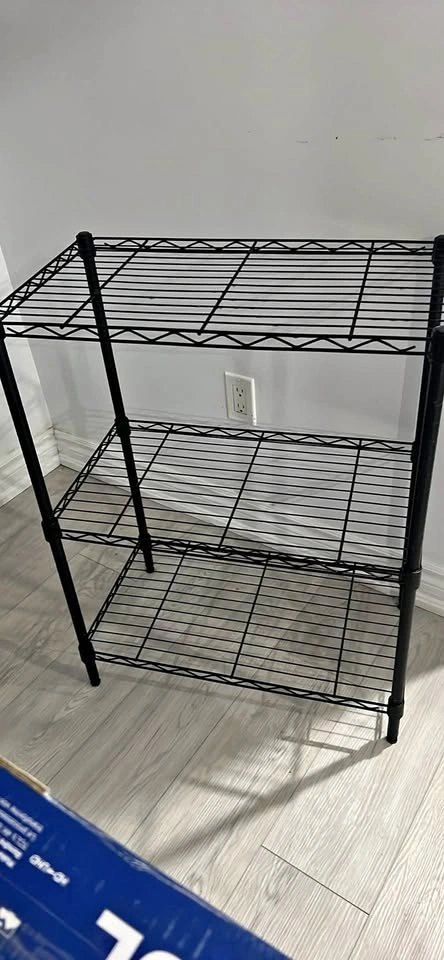 3-Tier Black Wire Shelving Unit