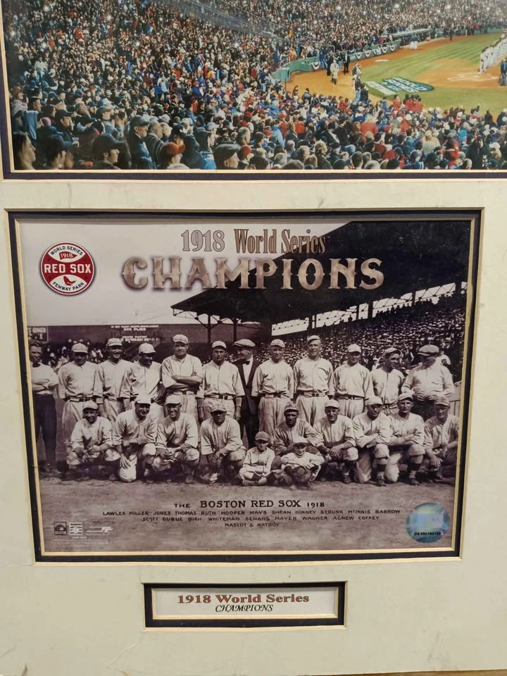 Boston Red Sox 1918 & 2004 World Series Champs Framed Photo - photo 2