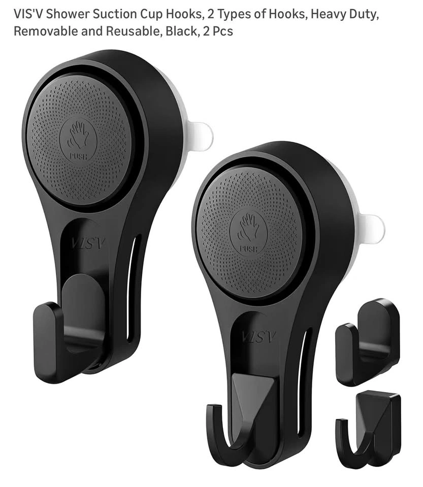 (New) 2Pcs Suction Cup Hooks