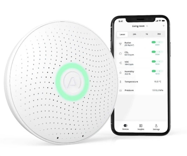 Airthings Wave Plus Indoor Air Quality Monitor (+Radon)