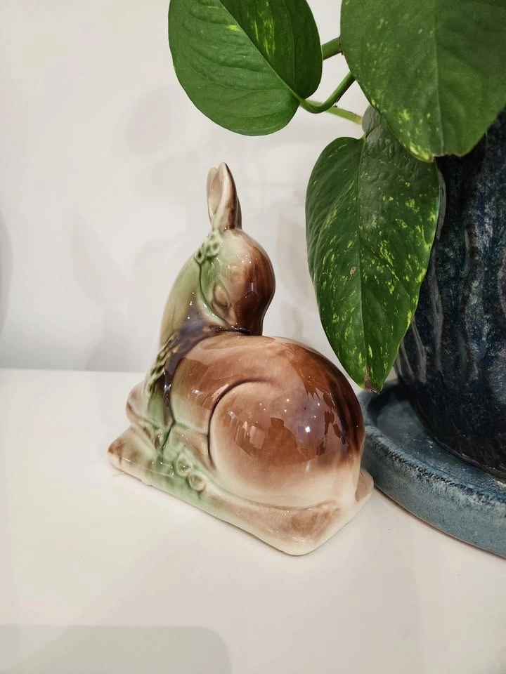 Vintage Mid-Century Ceramic Fawn Figurine - photo 3