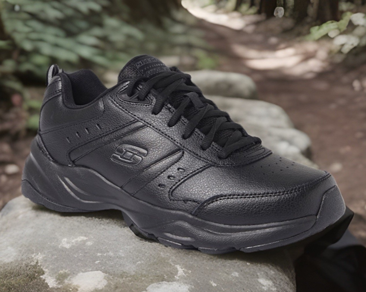 Men’s Black Skechers Durham Relaxed Fit Shoes Size 10