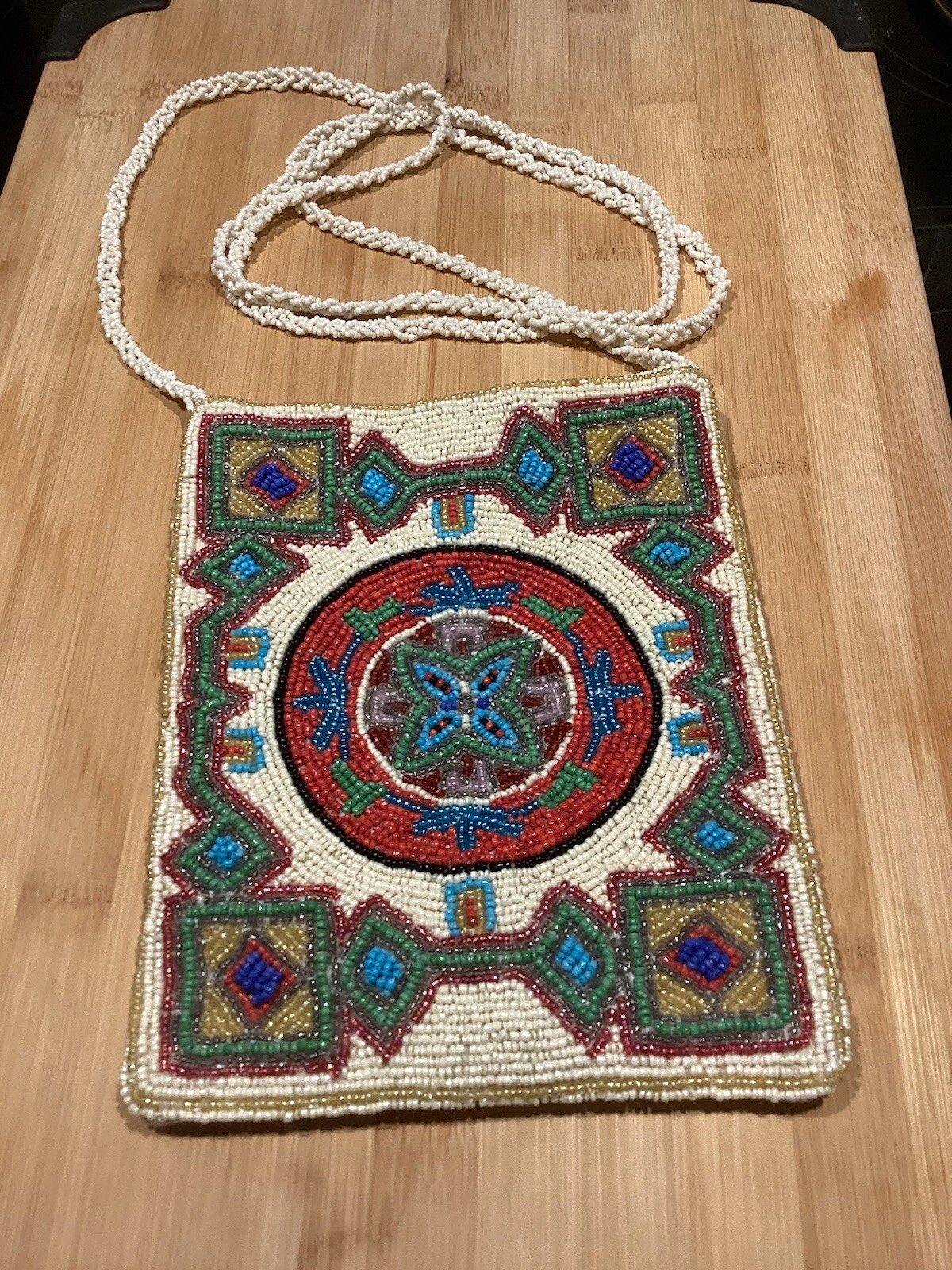Vintage Beaded Evening Bag Crossbody Handbag Purse Made In India