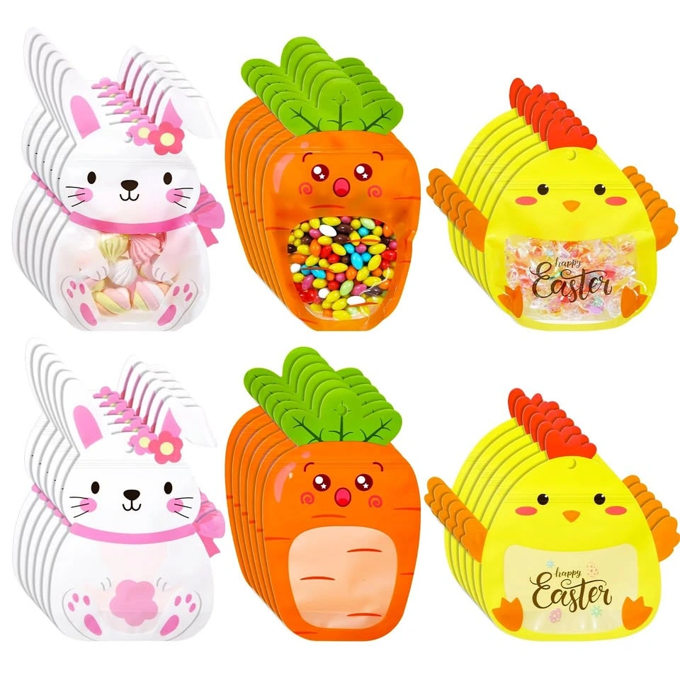 Easter Treat Bags - Bunny, Carrot, Chick - 60 Count