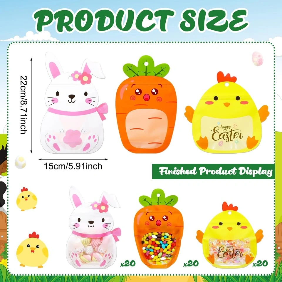 Easter Treat Bags - Bunny, Carrot, Chick - 60 Count - photo 3