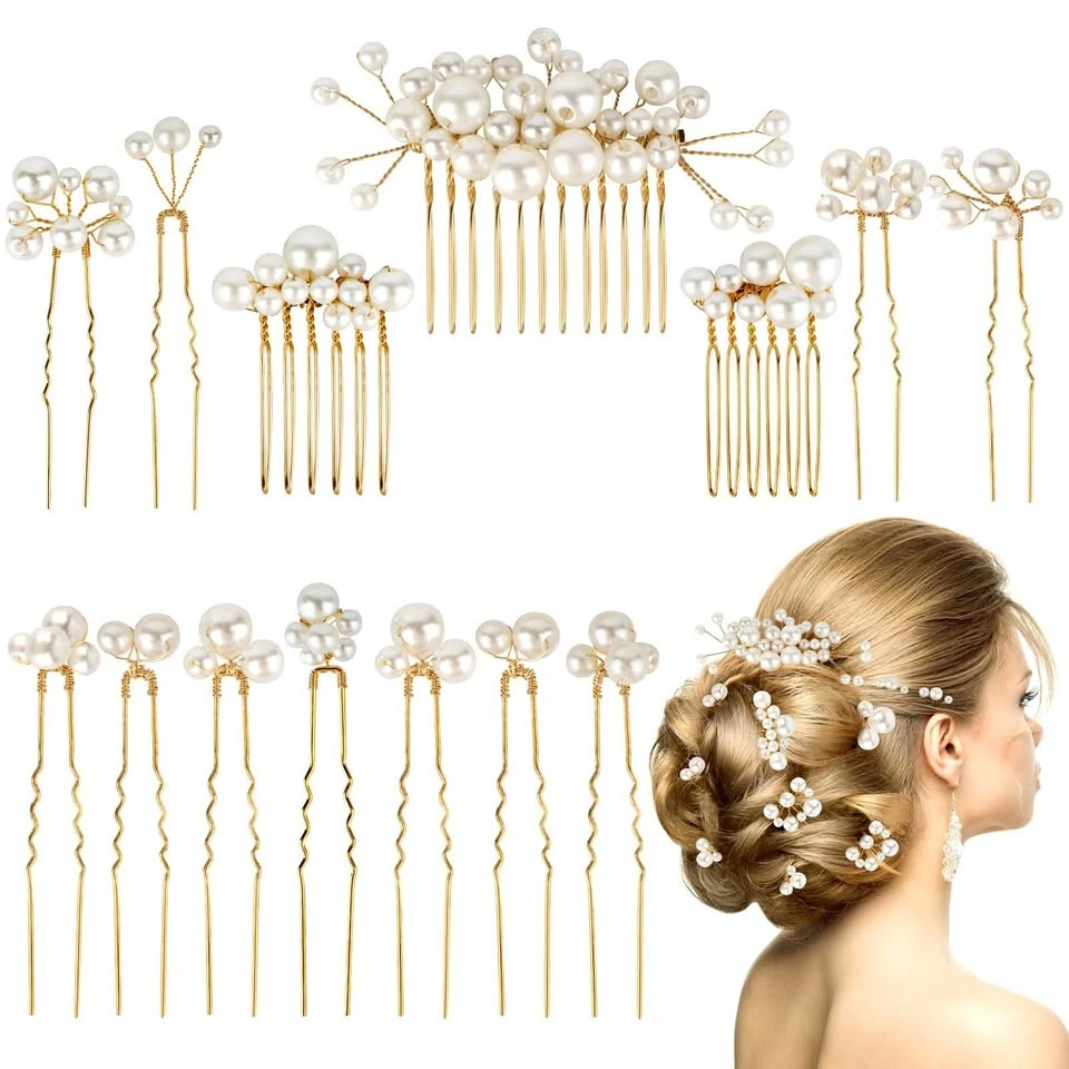 Pearl Hair Combs and Pins Set - Bridal Hair Accessories