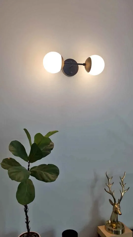 Two bulb wall sconce light thumbnail