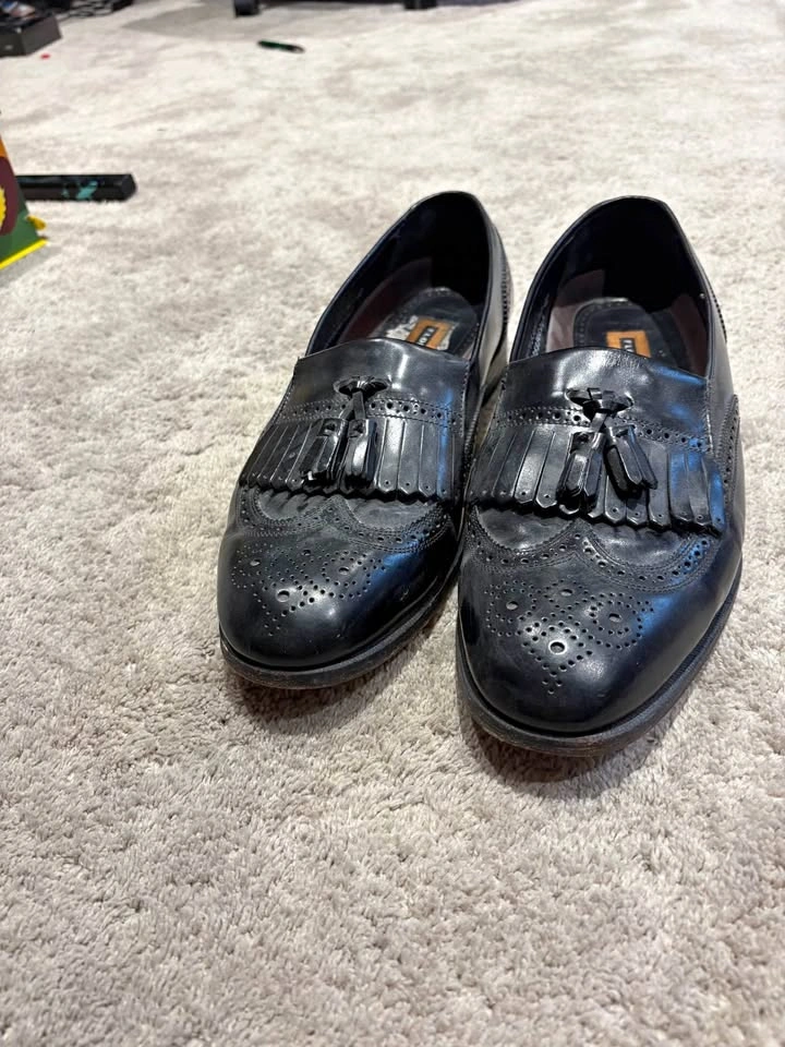 Vintage floor shine shoes