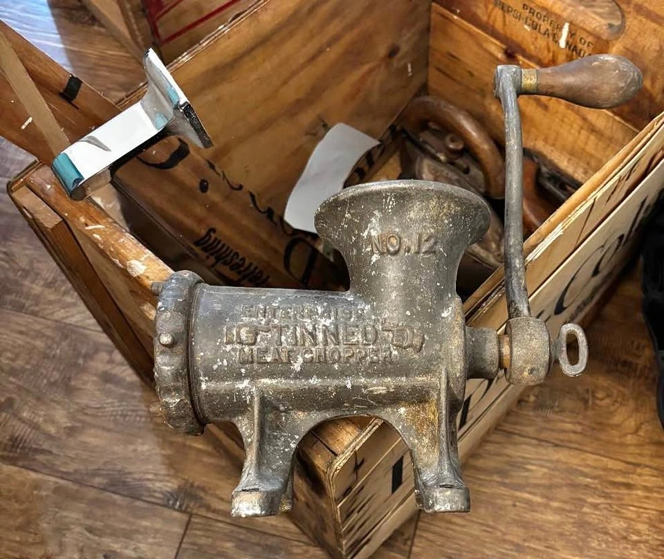 Antique Enterprise Cast Iron Meat Chopper/Grinder, No. 12