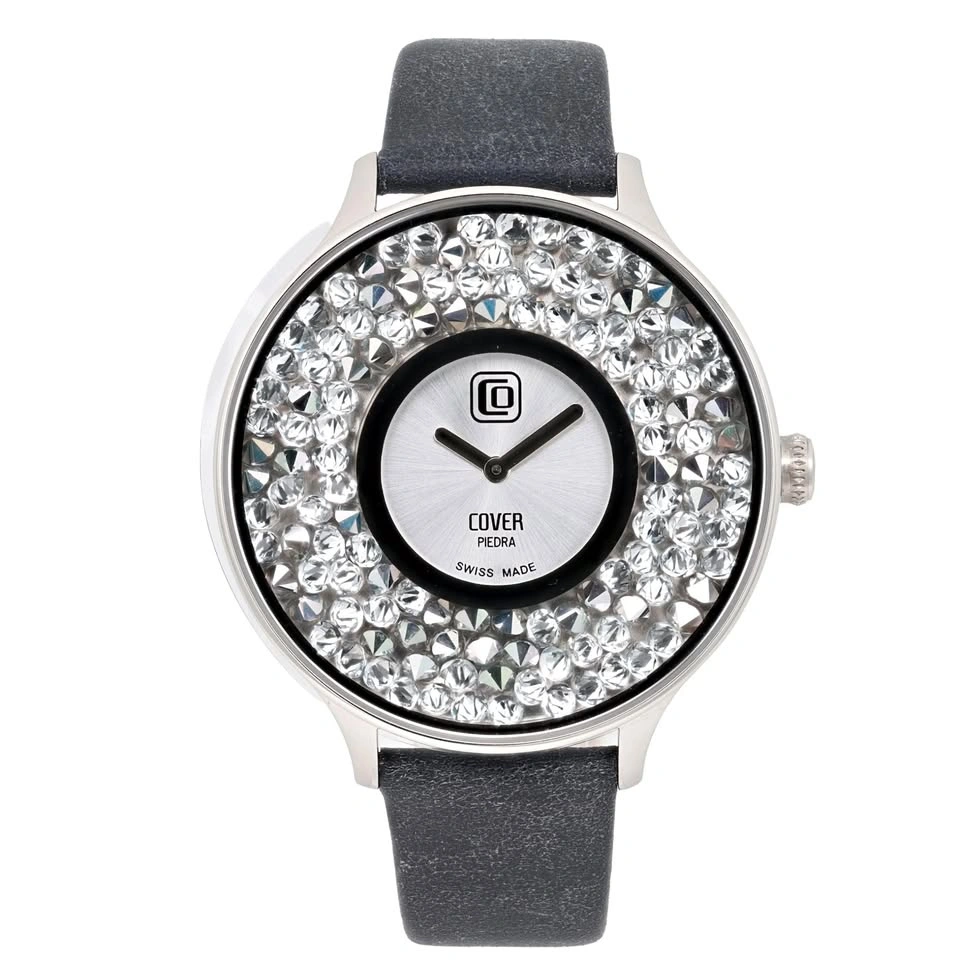 Cover Piedra 42mm Steel Silver Dial Grey Band Unisex Quartz Watc