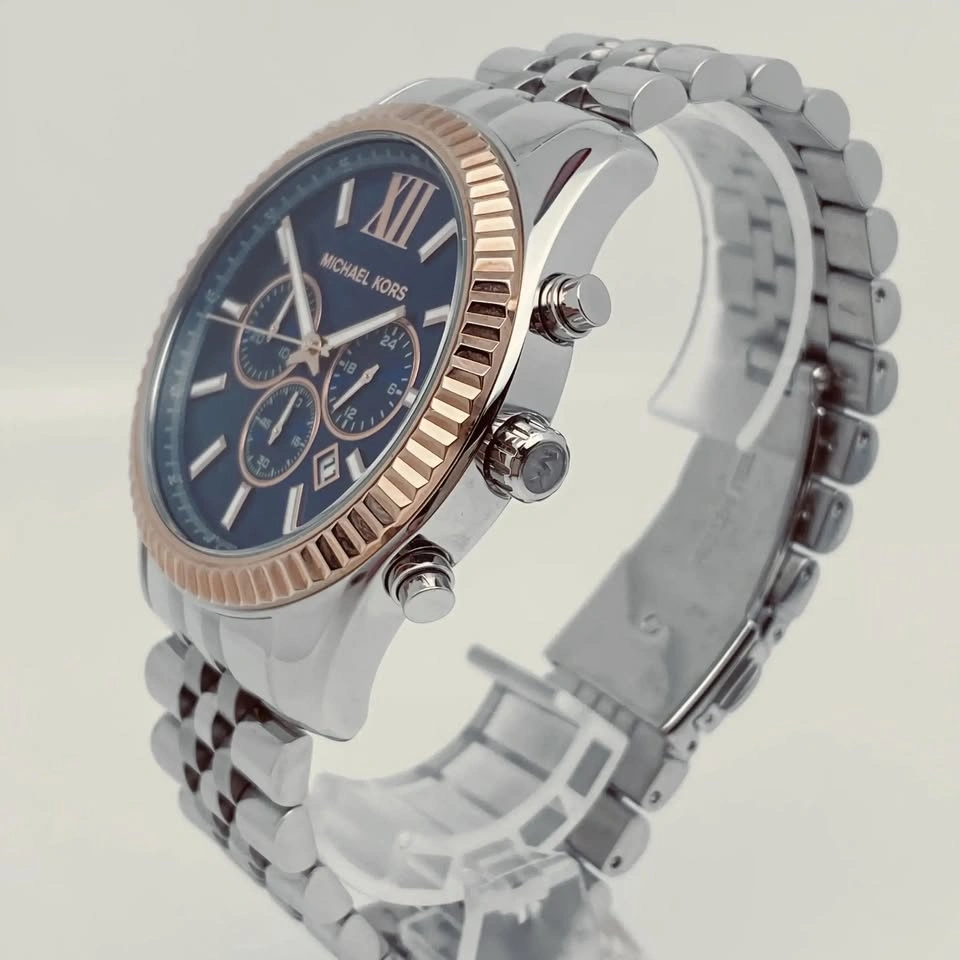 Michael Kors Lexington 42mm Steel Chronograph Blue Dial Quartz M - photo 4