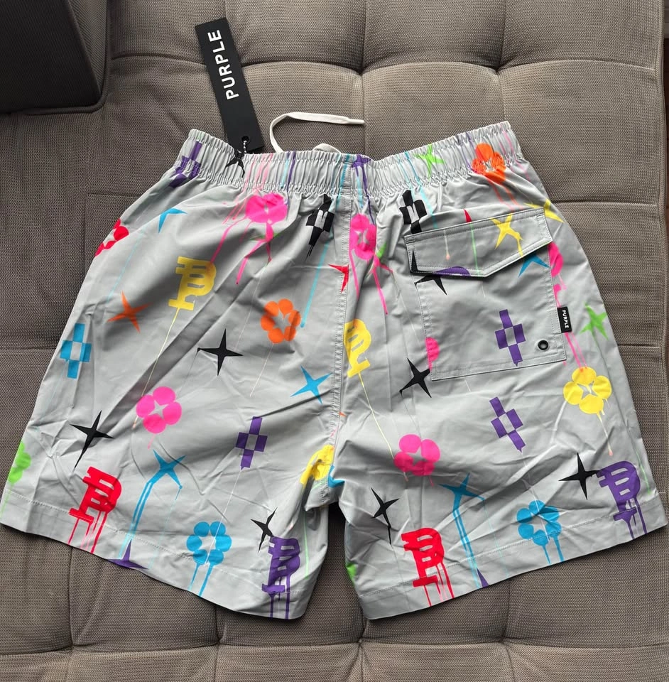 Purple Brand Monogram Swim Shorts - Multicolor Print (New w/ Tag - photo 2