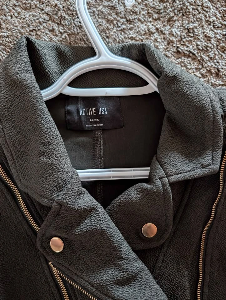 Active USA Olive Green Moto Jacket - photo 3