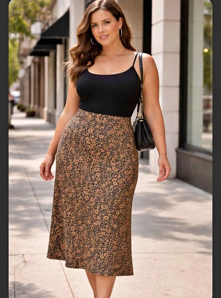 White Stag Floral Midi Skirt
