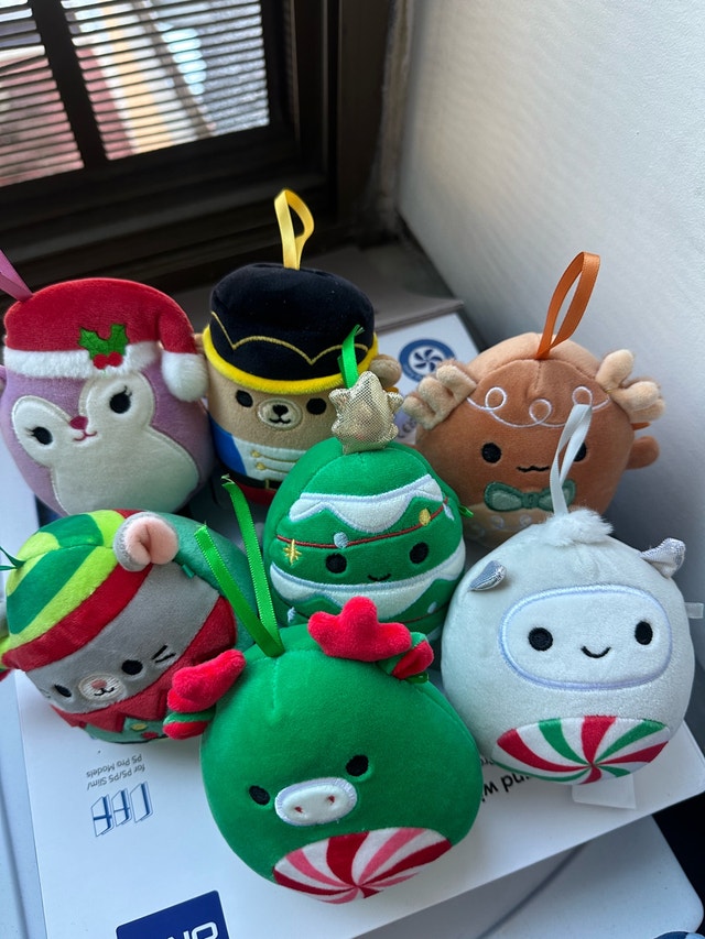 Squishmallows 4” Christmas Ornament Set of 7
