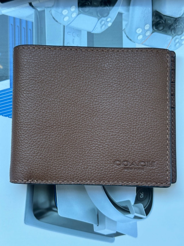 COACH Men's 3-In-1 Wallet - Dark Saddle Leather