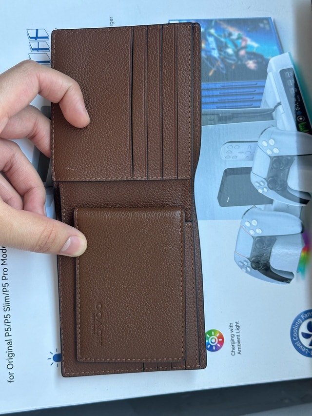 COACH Men's 3-In-1 Wallet - Dark Saddle Leather - photo 2