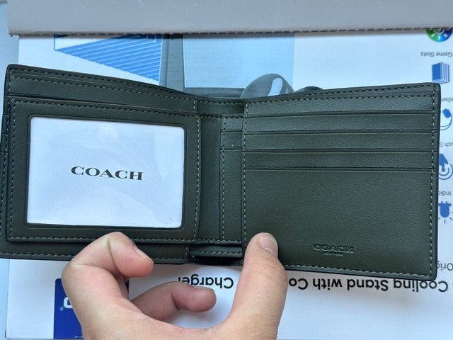 COACH Men’s Slim Billfold Wallet-Camo Green - photo 2