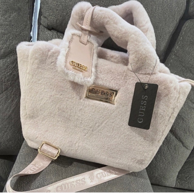 Guess Vanna Faux-Fur Logo Satchel