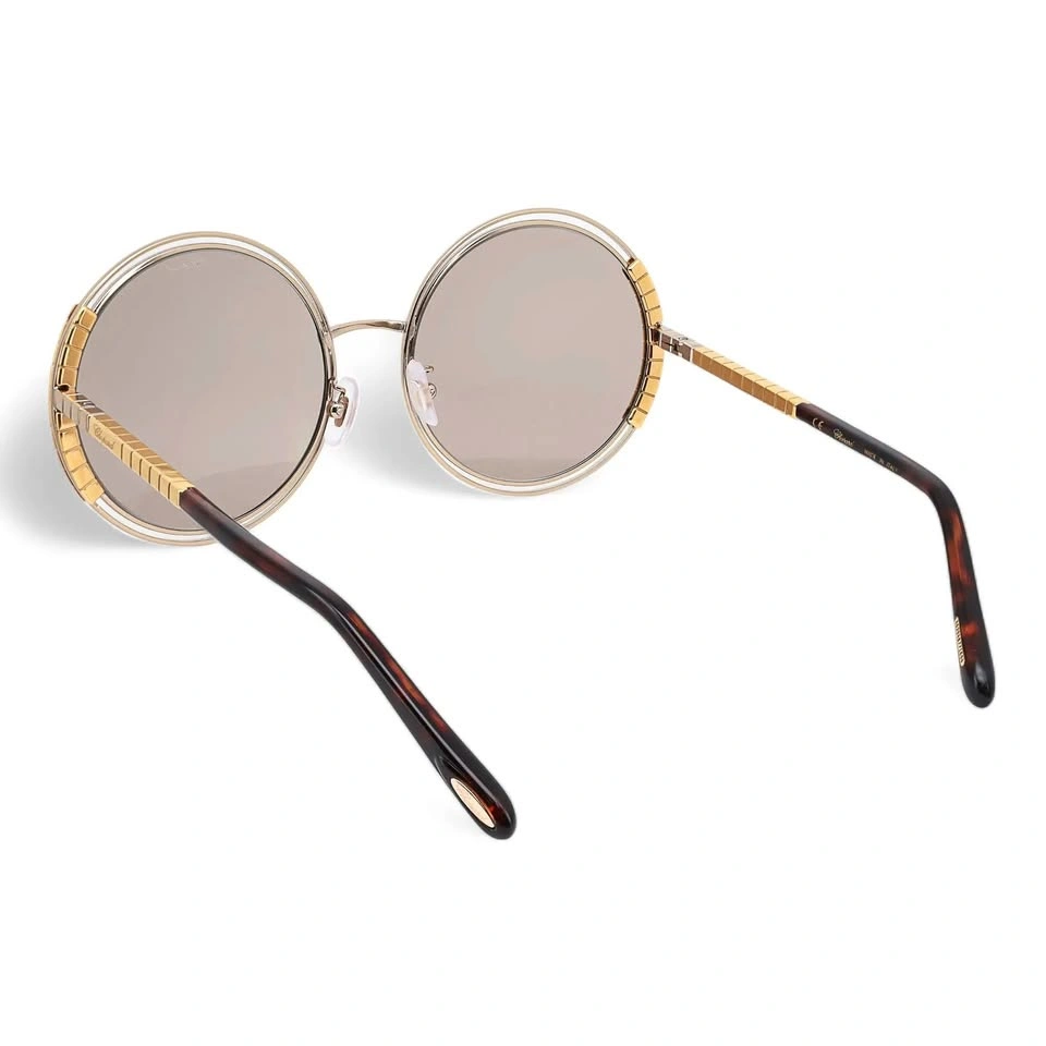 Chopard Shiny Gray Gold Brown Mirror Lenses Acetate Frame Sungla - photo 4