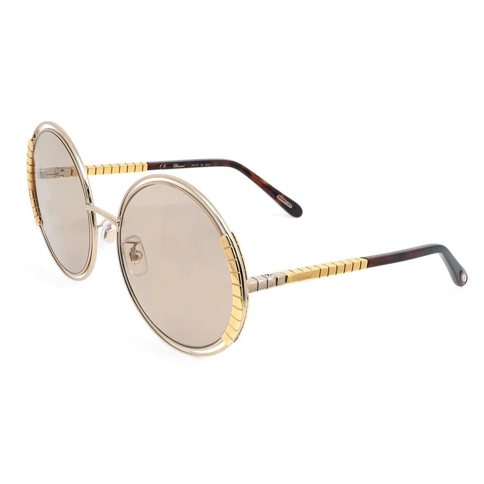 Chopard Shiny Gray Gold Brown Mirror Lenses Acetate Frame Sungla - photo 5