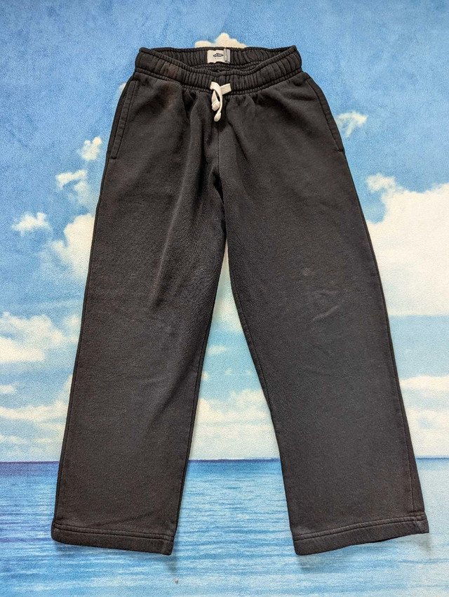 Old Navy 8Y Boys M black fleeced pants wide