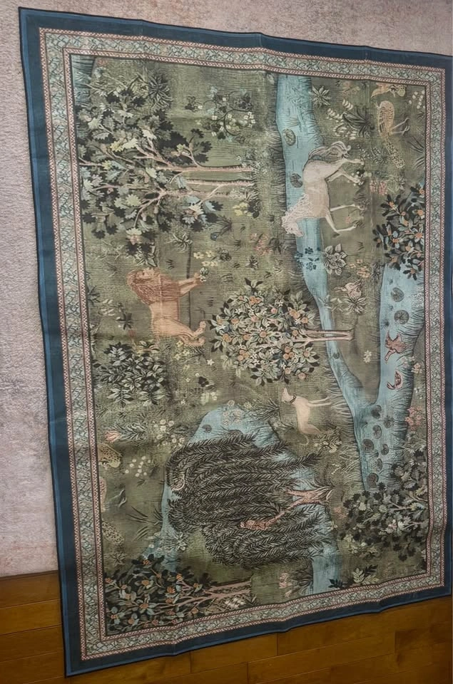 Green Velvet Area Rug - Garden/Baroque Design (140x200 cm) - photo 3