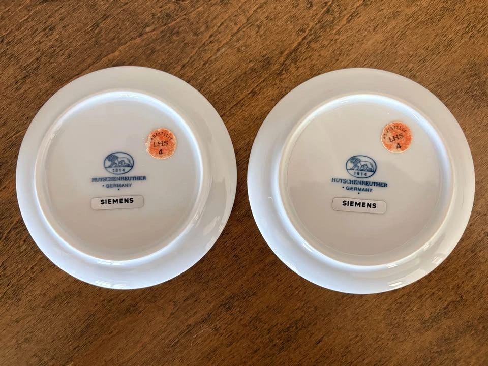 Vintage Hutschenreuther Blue Onion Coasters w/ Siemens Logo - photo 3