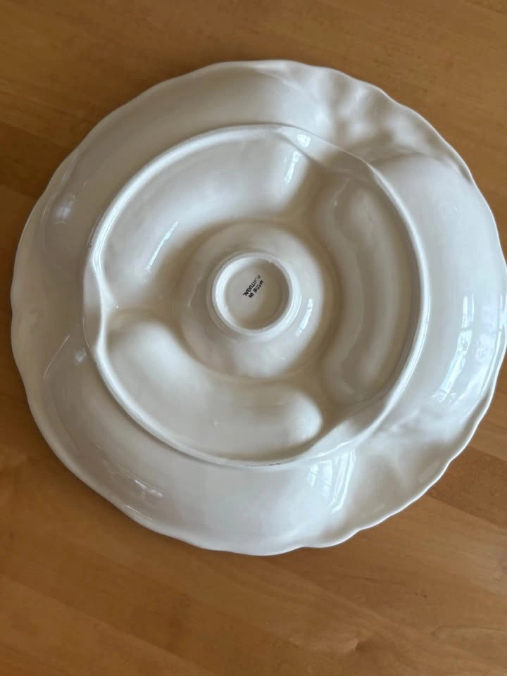 Vintage Portuguese Majolica Divided Vegetable Tray - photo 4