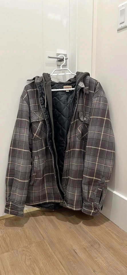Vintage Baggy Grunge Plaid Flannel Hoodie Jacket