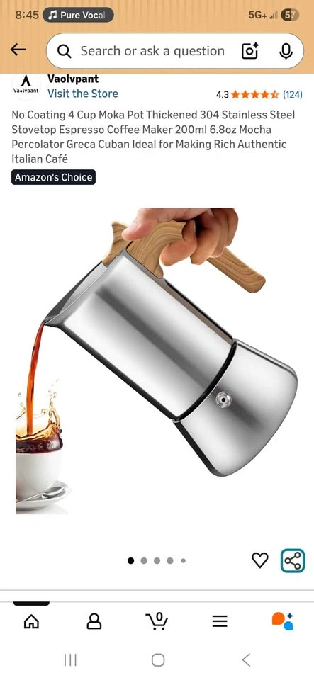 4 Cup Moka Pot Espresso Coffee Maker - photo 3