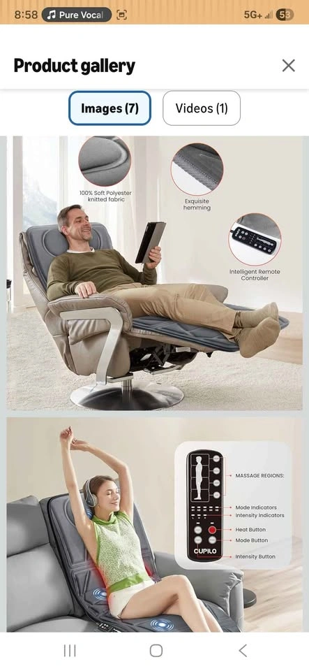 Full Body Massage Mat with 10 Motors & Heat - photo 5