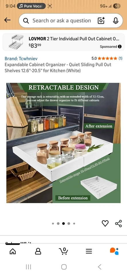 Expandable Cabinet Organizer - Quiet Sliding Shelves - photo 2