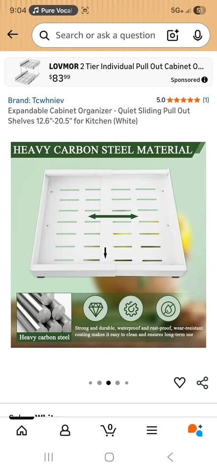 Expandable Cabinet Organizer - Quiet Sliding Shelves - photo 3