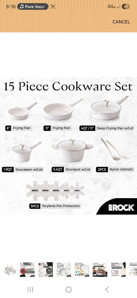 15-piece cookware set from The Rock Soho Collection in cream. - photo 3