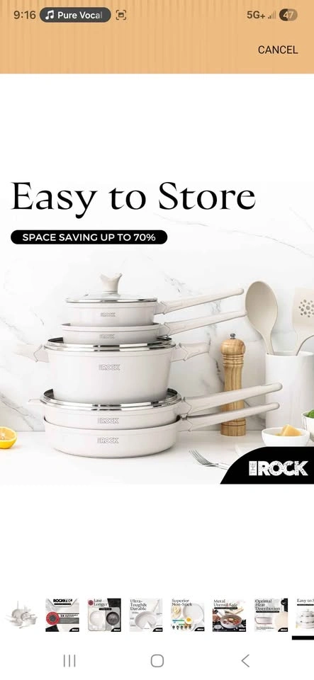 15-piece cookware set from The Rock Soho Collection in cream. - photo 5