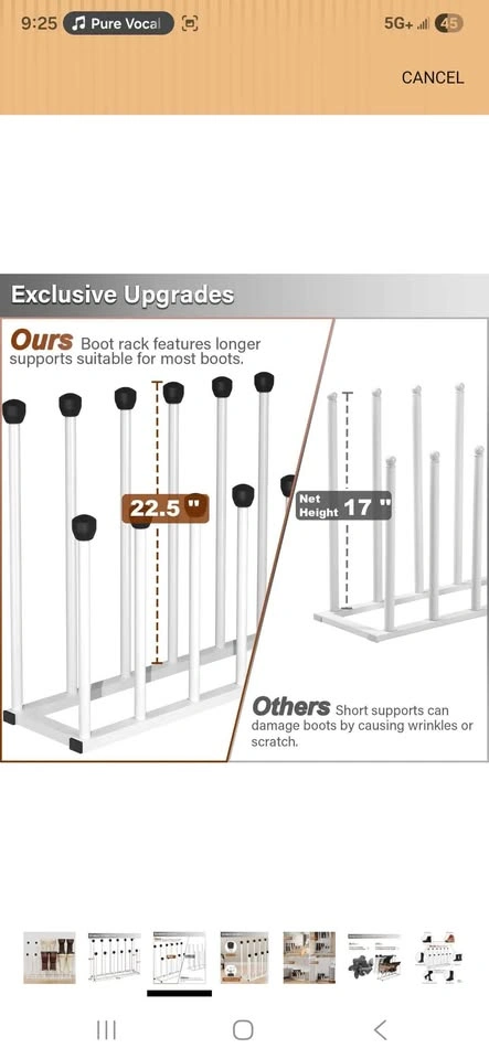 Free Standing Shoe Rack - Tall Black Metal - photo 5
