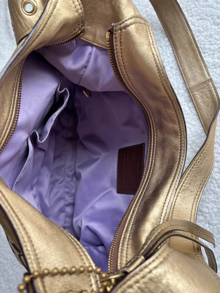 Coach Vintage Y2K Gold Bleeker Signature Hobo Bag - photo 4