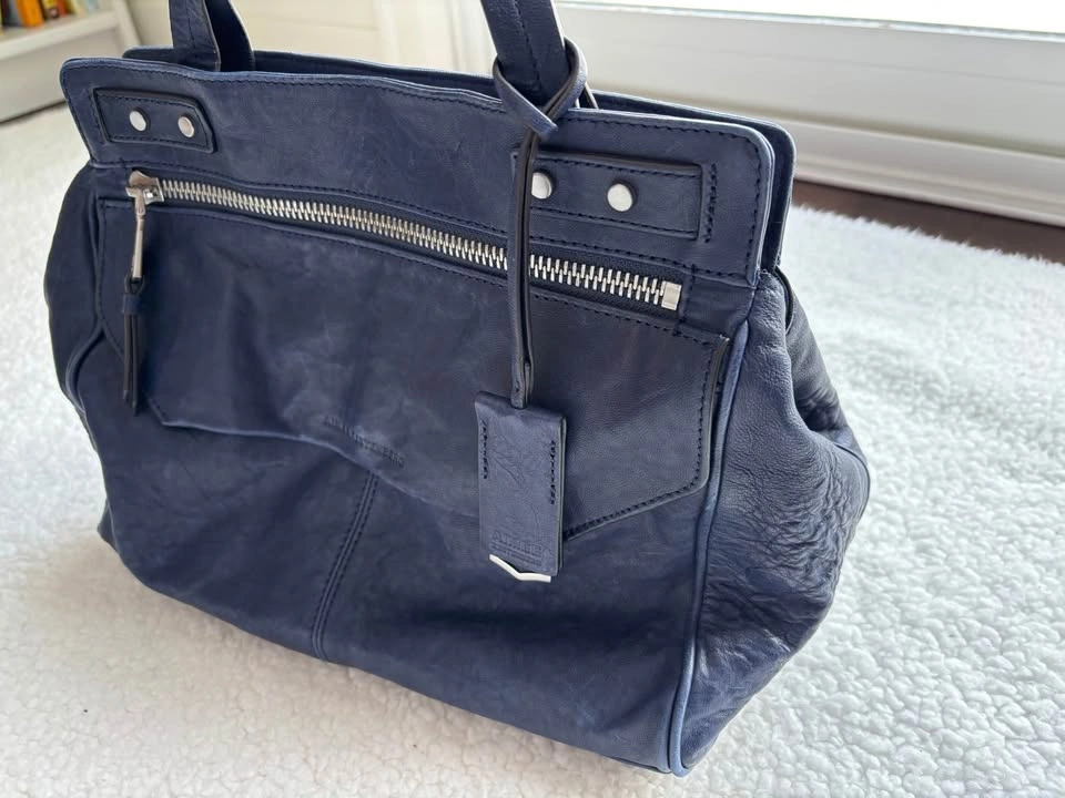 Aimee Kestenberg Navy Leather Handbag & Wallet Set - photo 3